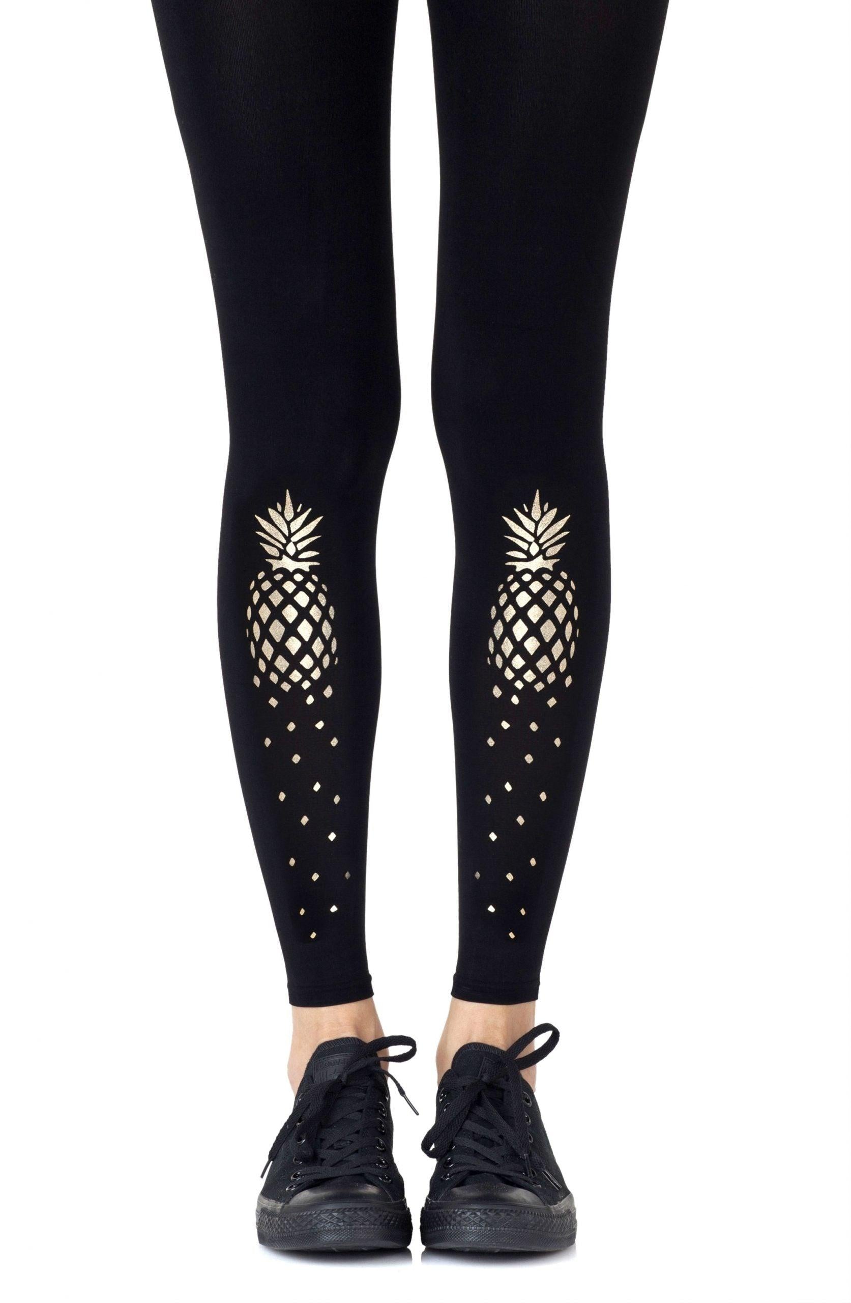 Zohara &quot;If You Like Piña Coladas&quot; Black Footless Tights - Sydney Rose Lingerie 
