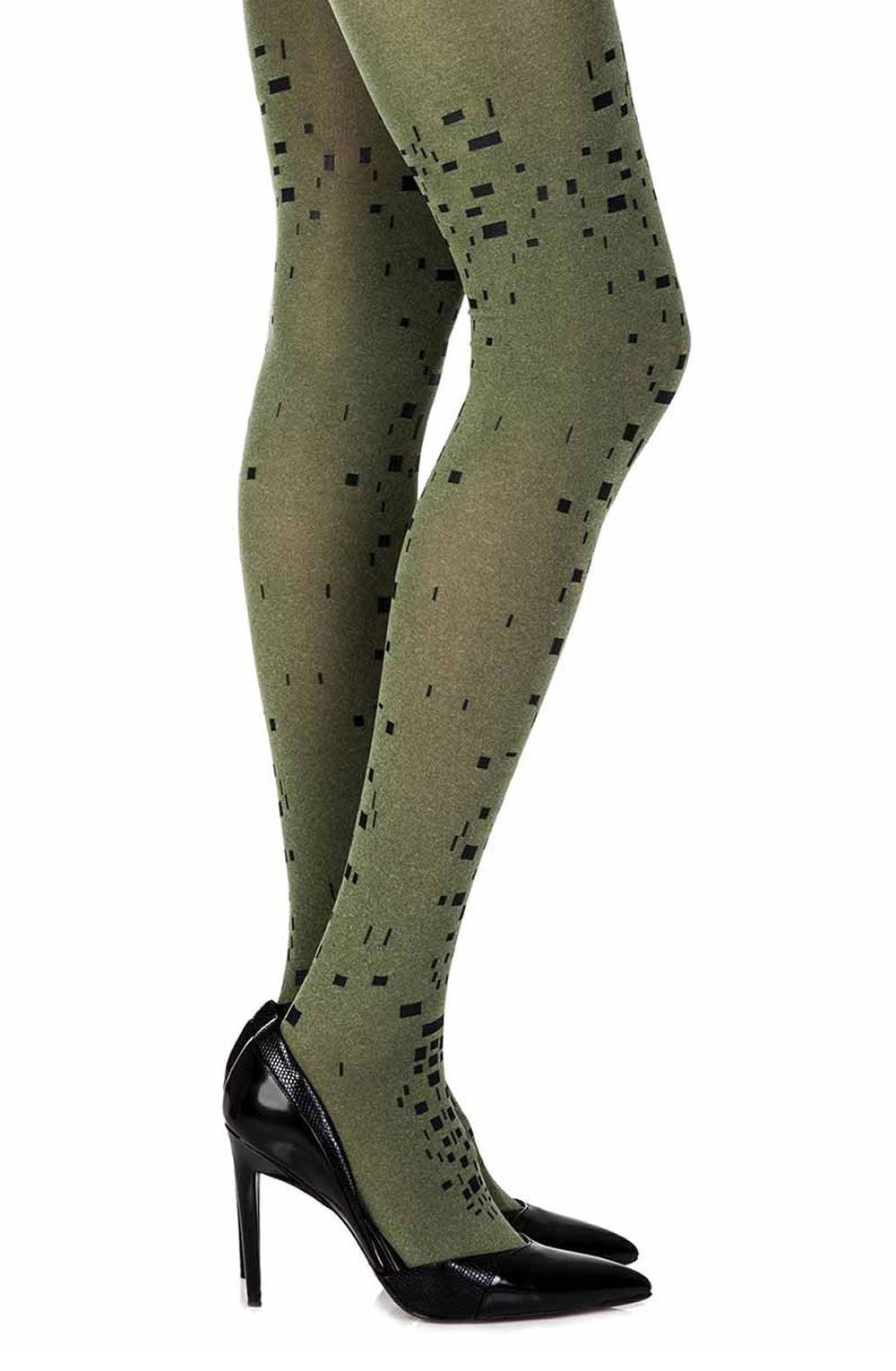 Zohara Keyboard&quot; Green Print Tights&quot; - Sydney Rose Lingerie 