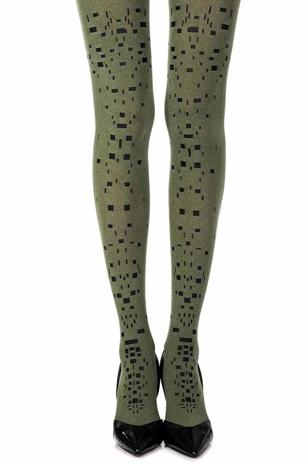 Zohara Keyboard&quot; Green Print Tights&quot; - Sydney Rose Lingerie 