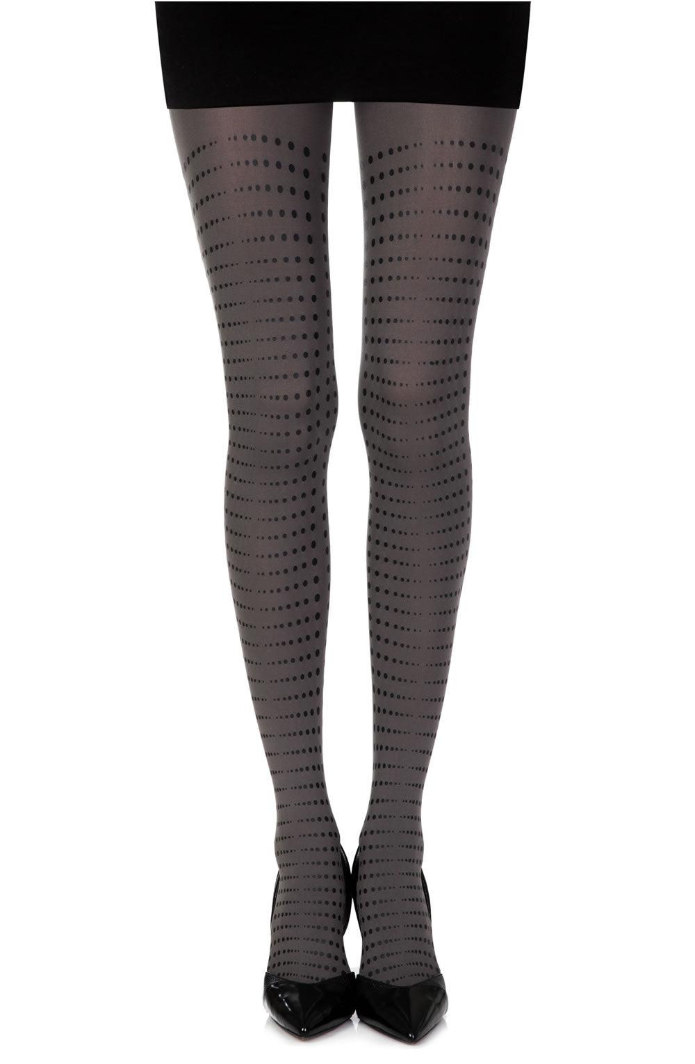 Zohara &quot;Matching Point&quot; Grey Print Tights - Sydney Rose Lingerie 