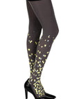 Zohara "Queen Of Hearts" Grey Print Tights - Sydney Rose Lingerie 