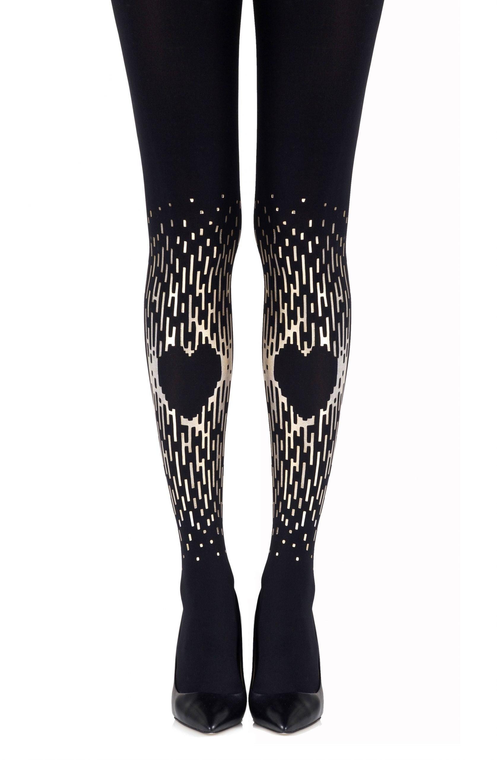 Zohara "Spread The Love" Gold Print Tights - Sydney Rose Lingerie 