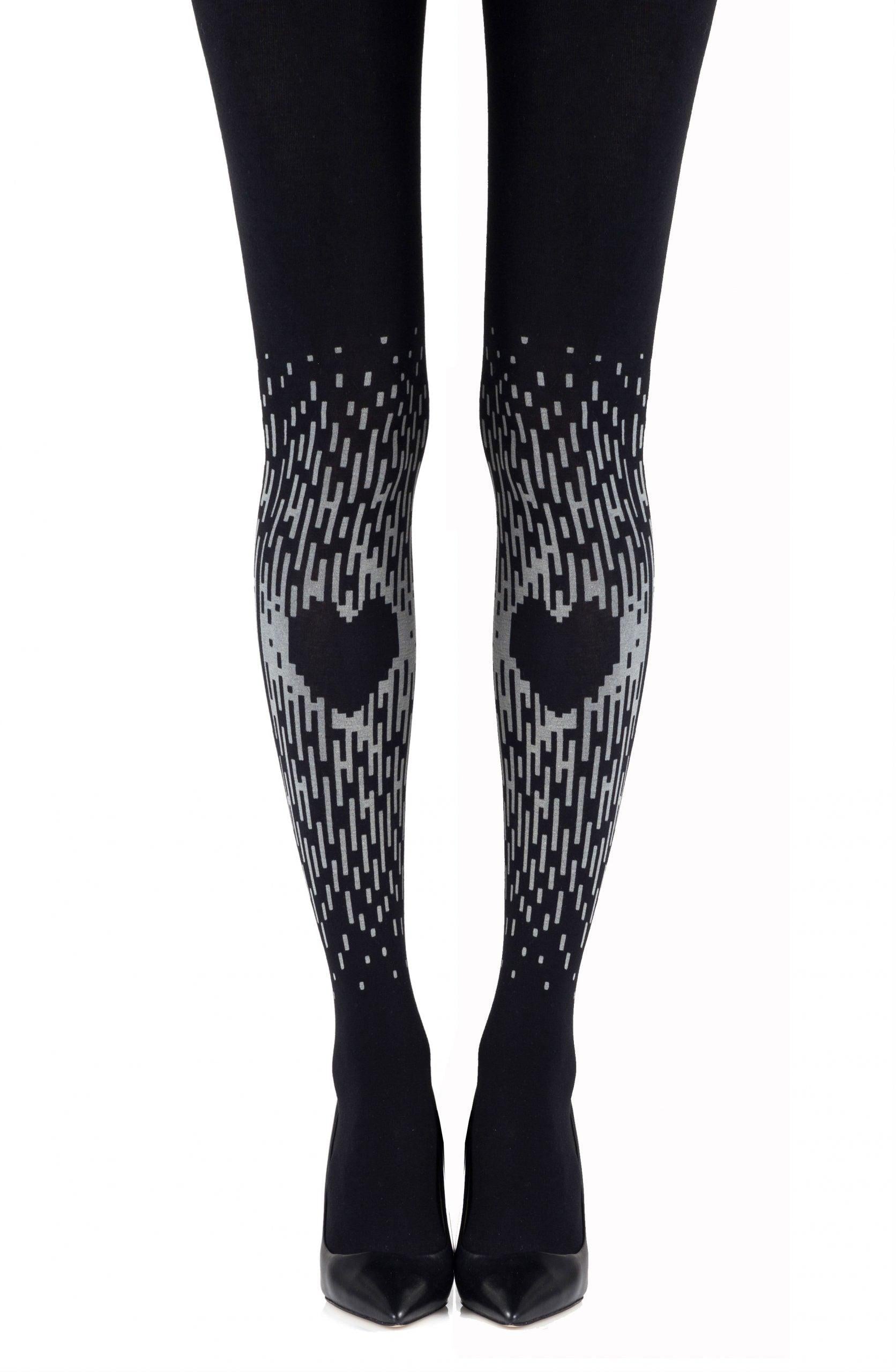 Zohara &quot;Spread The Love&quot; Grey Print Tights - Sydney Rose Lingerie 