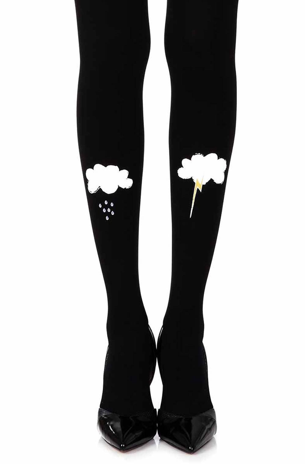 Zohara &quot;The Perfect Storm&quot; Black Print Tights - Sydney Rose Lingerie 