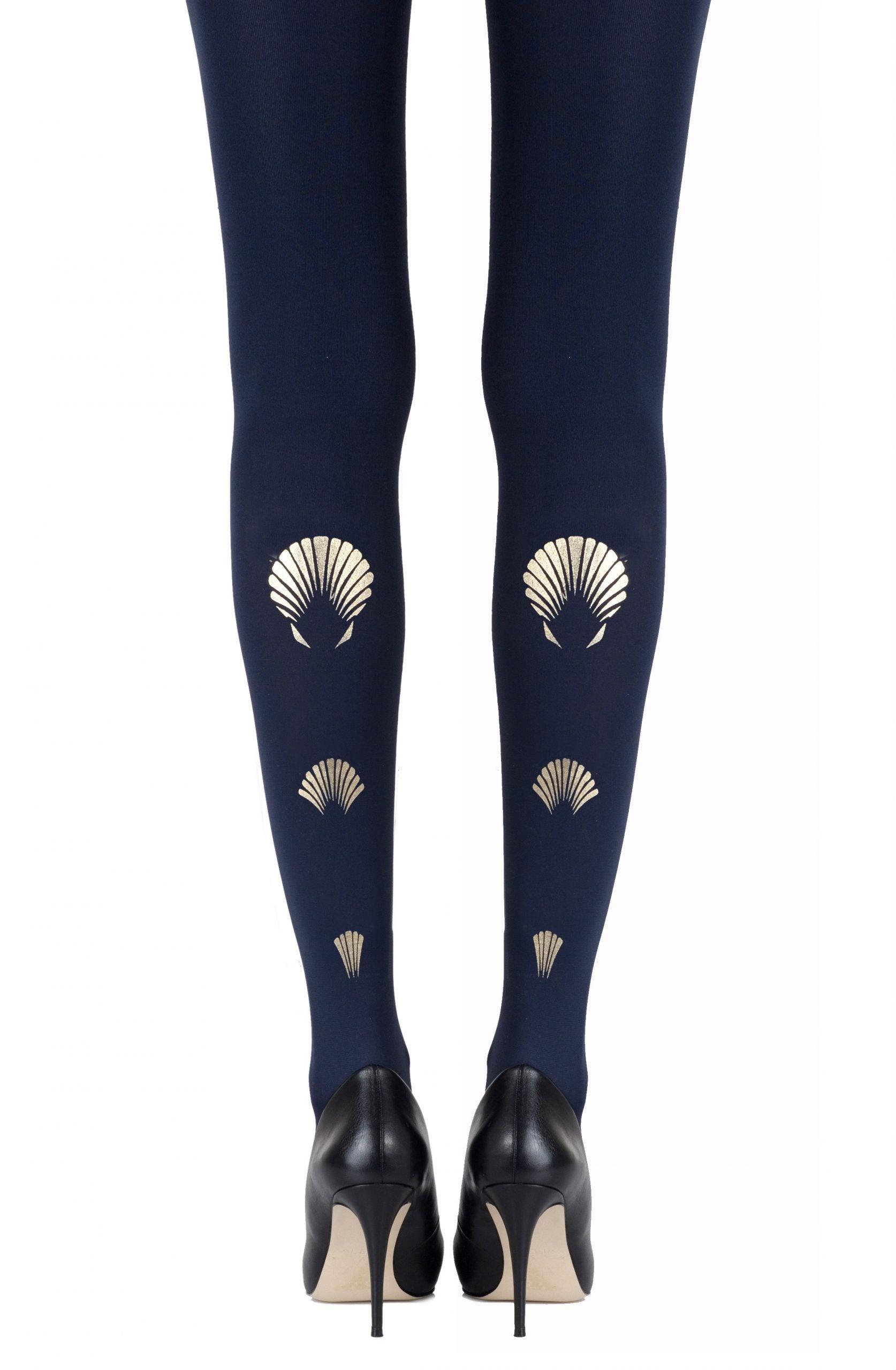 Zohara "What The Shell" Gold Print Tights - Sydney Rose Lingerie 